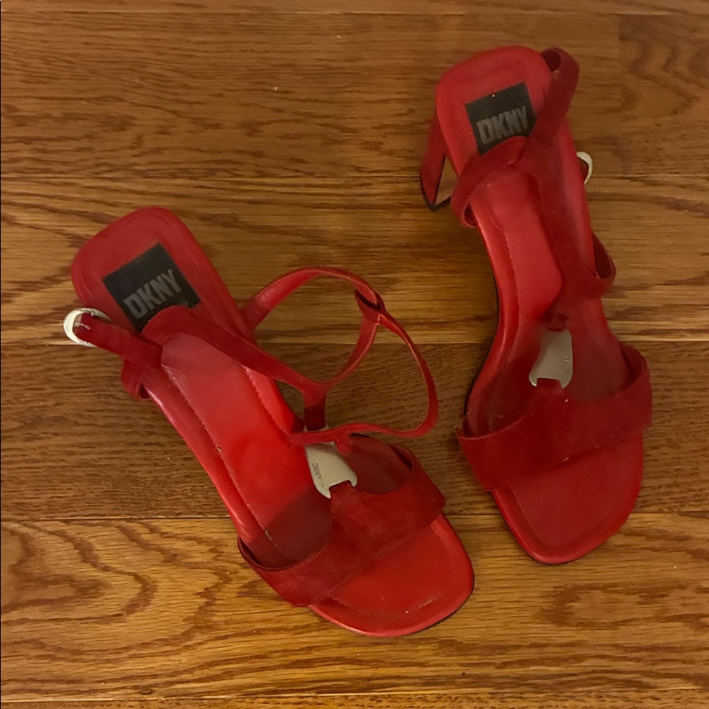 DKNY Red Strappy Heels